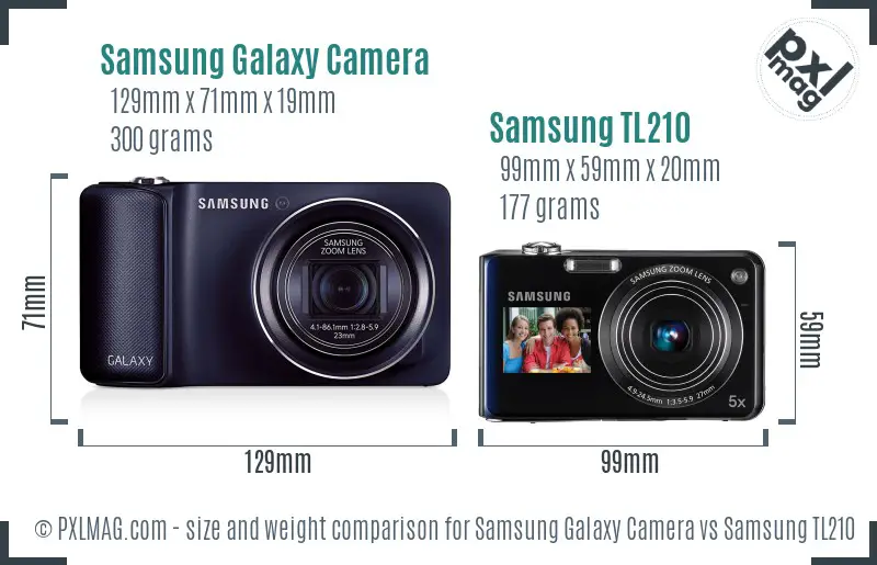 Samsung Galaxy Camera vs Samsung TL210 size comparison Samsung Galaxy Camera vs Samsung TL210 size comparison