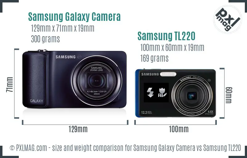 Samsung Galaxy Camera vs Samsung TL220 size comparison Samsung Galaxy Camera vs Samsung TL220 size comparison