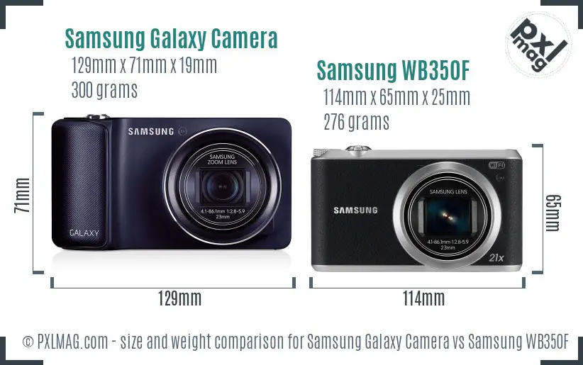 Samsung Galaxy Camera vs Samsung WB350F size comparison
