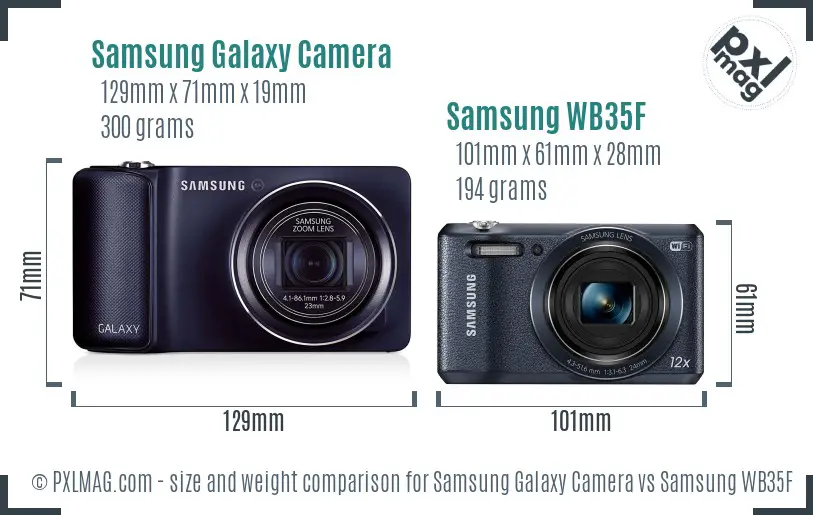 Samsung Galaxy Camera vs Samsung WB35F size comparison
