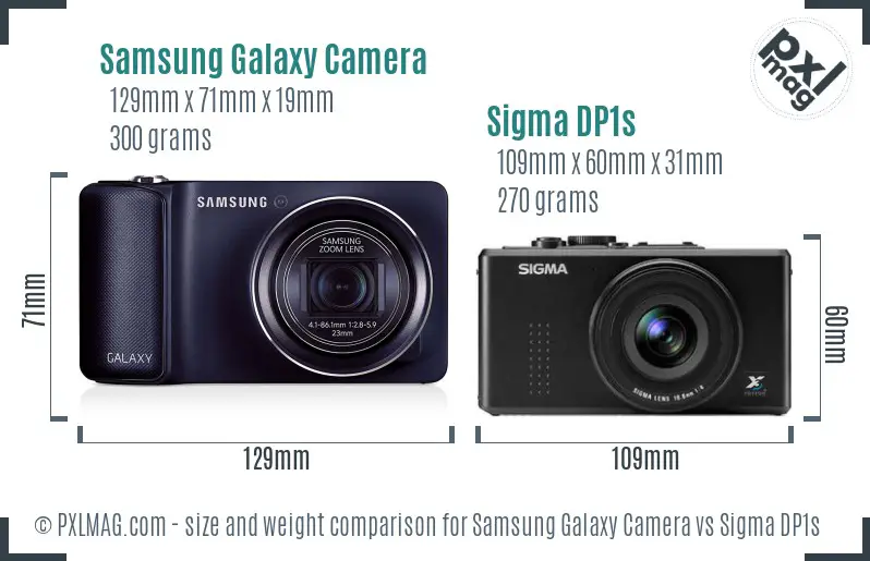 Samsung Galaxy Camera vs Sigma DP1s size comparison