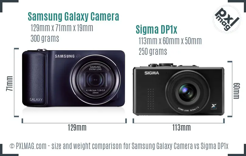 Samsung Galaxy Camera vs Sigma DP1x size comparison