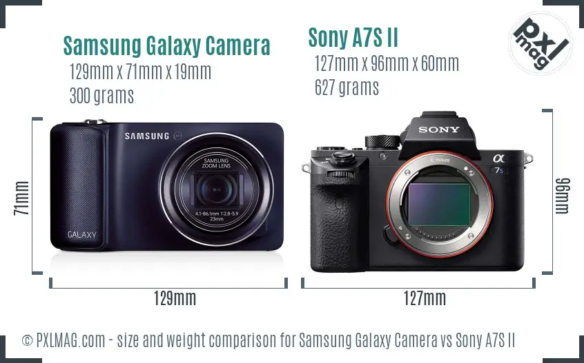 Samsung Galaxy Camera vs Sony A7S II size comparison