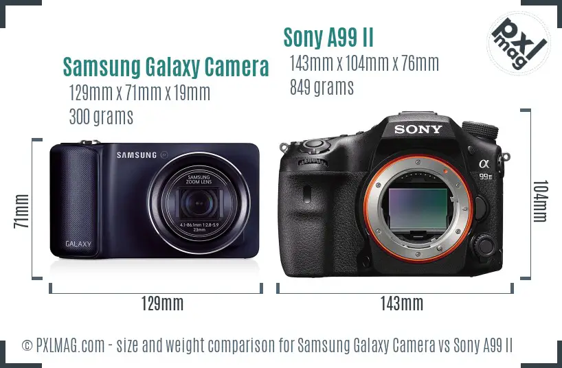 Samsung Galaxy Camera vs Sony A99 II size comparison