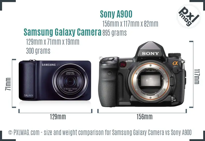 Samsung Galaxy Camera vs Sony A900 size comparison