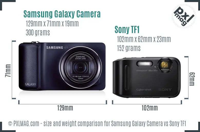 Samsung Galaxy Camera vs Sony TF1 size comparison