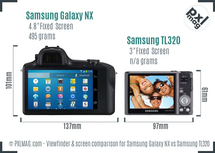 Samsung Galaxy NX vs Samsung TL320 Screen and Viewfinder comparison