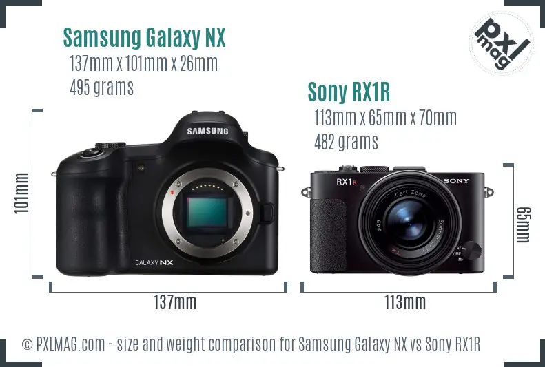 Samsung Galaxy NX vs Sony RX1R size comparison