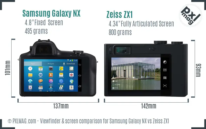 Samsung Galaxy NX vs Zeiss ZX1 Screen and Viewfinder comparison