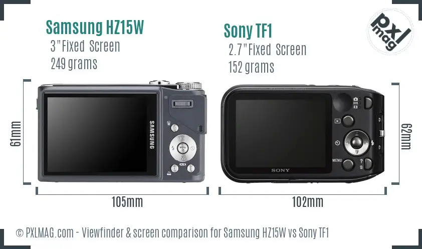 Samsung HZ15W vs Sony TF1 Screen and Viewfinder comparison