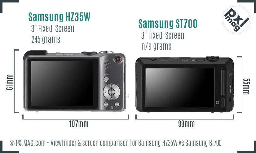 Samsung HZ35W vs Samsung ST700 Screen and Viewfinder comparison Samsung HZ35W vs Samsung ST700 Screen and Viewfinder comparison
