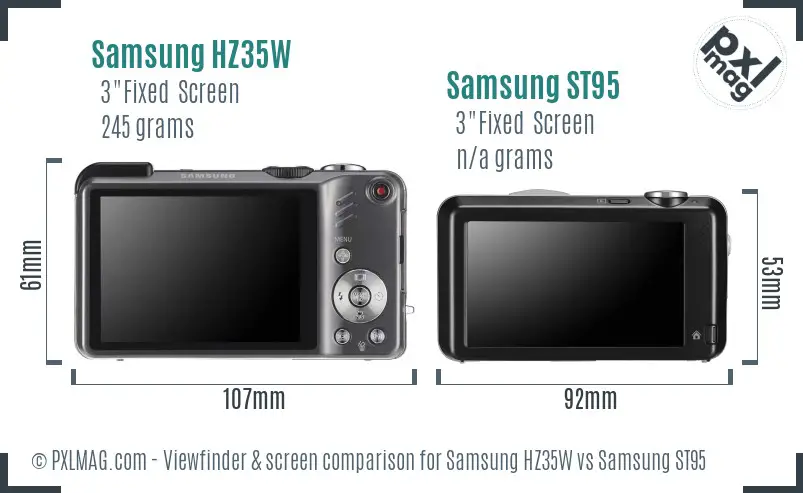 Samsung HZ35W vs Samsung ST95 Screen and Viewfinder comparison Samsung HZ35W vs Samsung ST95 Screen and Viewfinder comparison