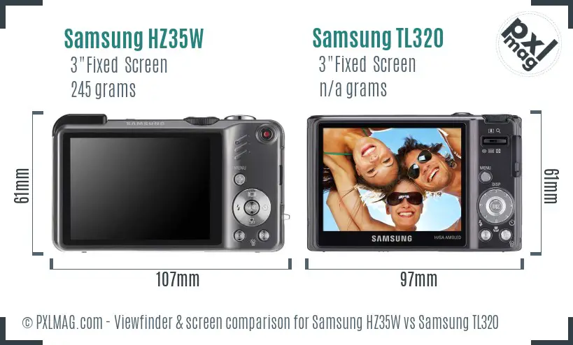 Samsung HZ35W vs Samsung TL320 Screen and Viewfinder comparison