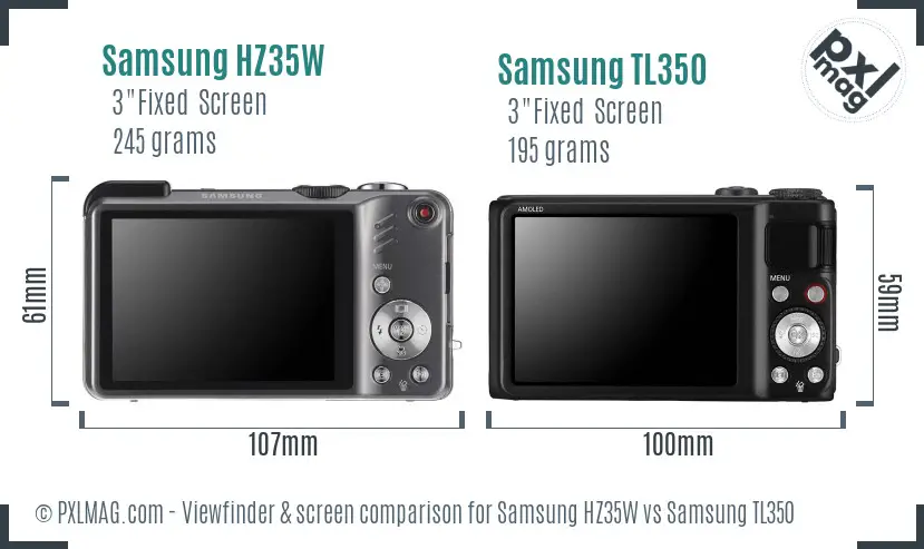 Samsung HZ35W vs Samsung TL350 Screen and Viewfinder comparison Samsung HZ35W vs Samsung TL350 Screen and Viewfinder comparison