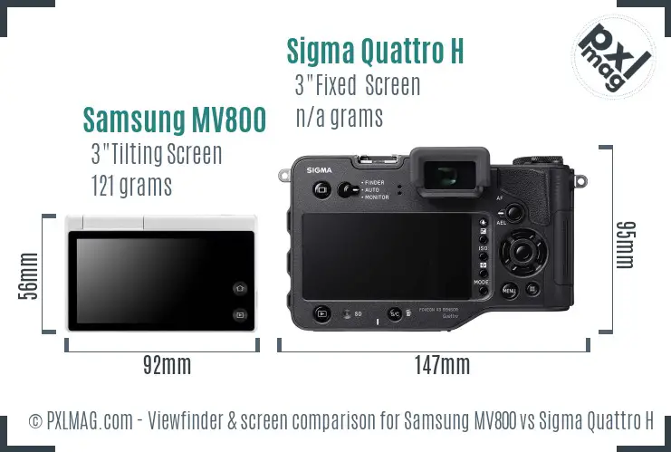 Samsung MV800 vs Sigma Quattro H Screen and Viewfinder comparison