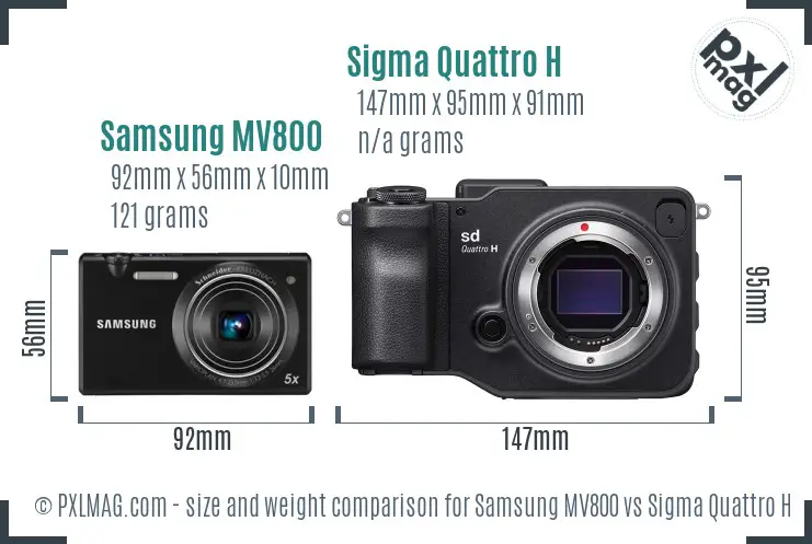 Samsung MV800 vs Sigma Quattro H size comparison