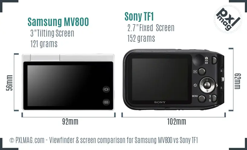Samsung MV800 vs Sony TF1 Screen and Viewfinder comparison
