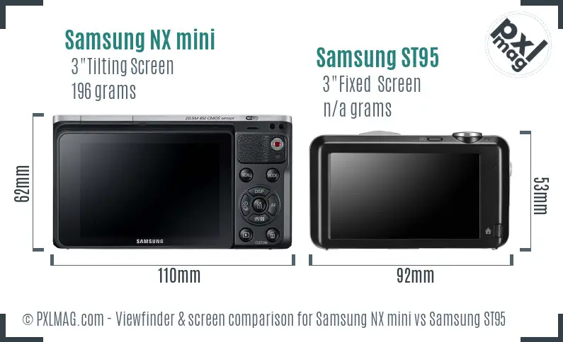 Samsung NX mini vs Samsung ST95 Screen and Viewfinder comparison