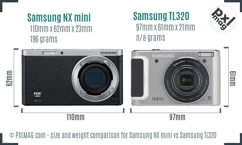 Samsung NX mini vs Samsung TL320 size comparison Samsung NX mini vs Samsung TL320 size comparison