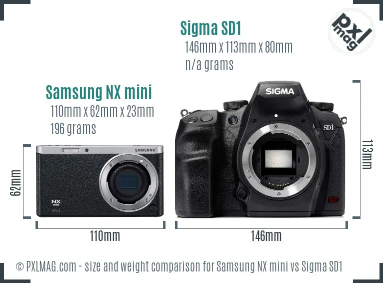 Samsung NX mini vs Sigma SD1 size comparison Samsung NX mini vs Sigma SD1 size comparison