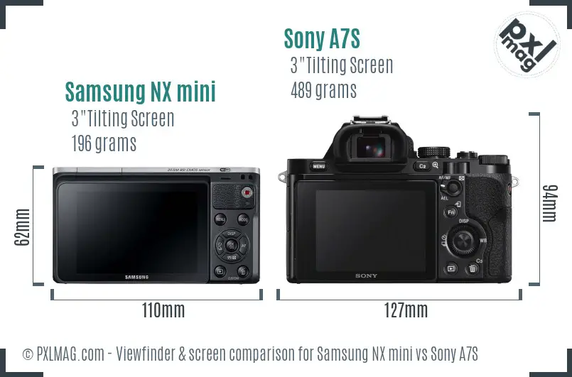 Samsung NX mini vs Sony A7S Screen and Viewfinder comparison