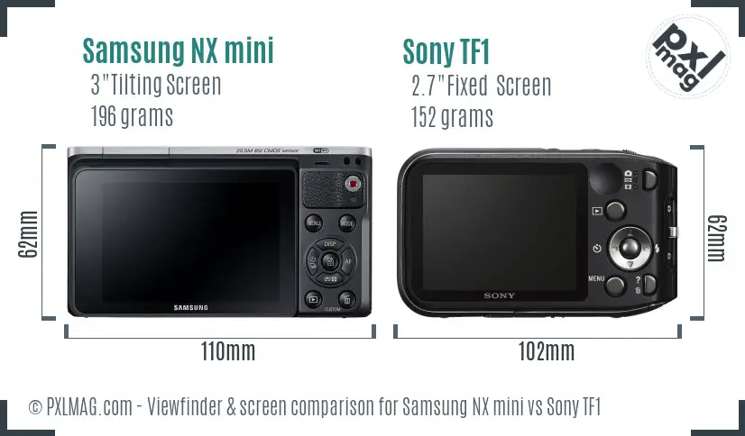 Samsung NX mini vs Sony TF1 Screen and Viewfinder comparison