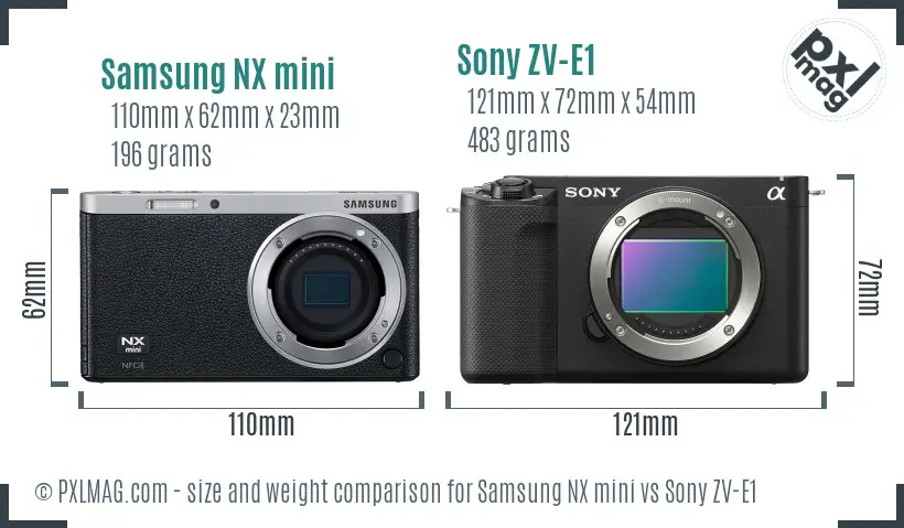 Samsung NX mini vs Sony ZV-E1 size comparison Samsung NX mini vs Sony ZV-E1 size comparison