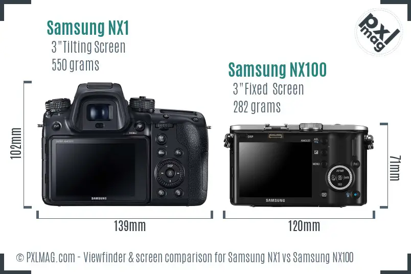 Samsung NX1 vs Samsung NX100 Screen and Viewfinder comparison