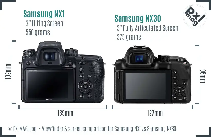 Samsung NX1 vs Samsung NX30 Screen and Viewfinder comparison