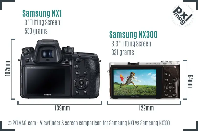 Samsung NX1 vs Samsung NX300 Screen and Viewfinder comparison