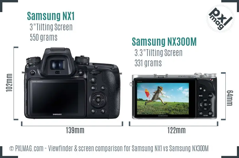 Samsung NX1 vs Samsung NX300M Screen and Viewfinder comparison