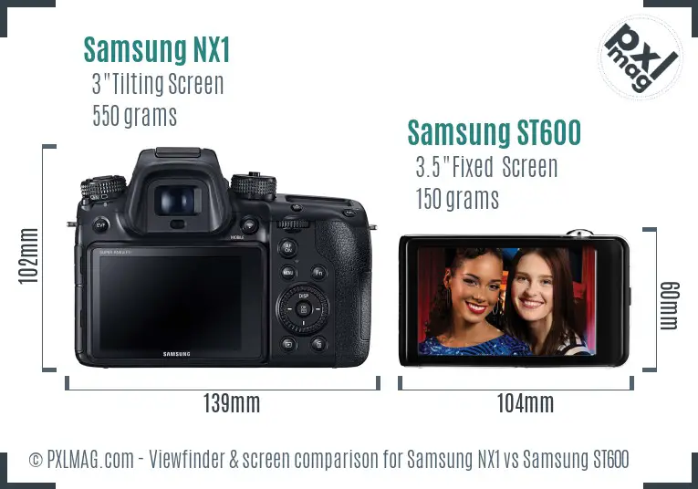 Samsung NX1 vs Samsung ST600 Screen and Viewfinder comparison