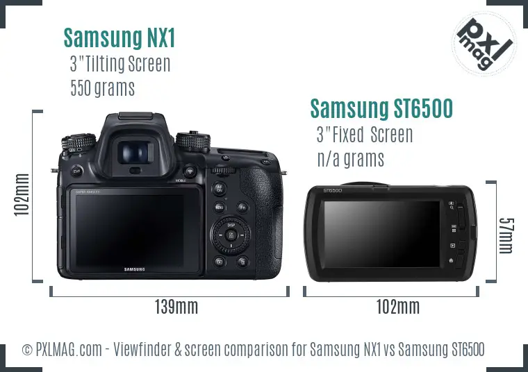 Samsung NX1 vs Samsung ST6500 Screen and Viewfinder comparison