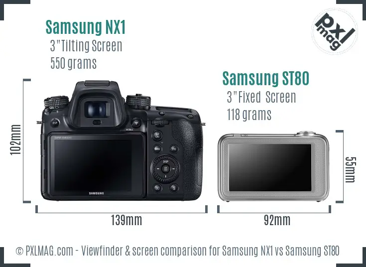 Samsung NX1 vs Samsung ST80 Screen and Viewfinder comparison