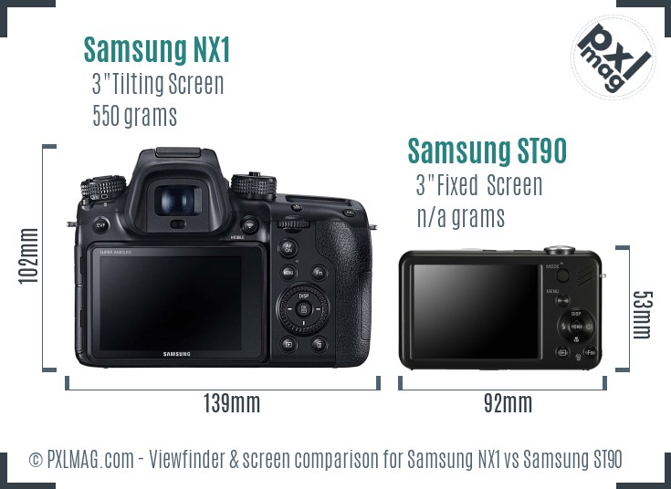 Samsung NX1 vs Samsung ST90 Screen and Viewfinder comparison