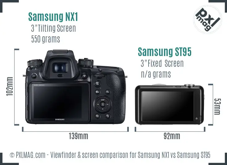 Samsung NX1 vs Samsung ST95 Screen and Viewfinder comparison Samsung NX1 vs Samsung ST95 Screen and Viewfinder comparison