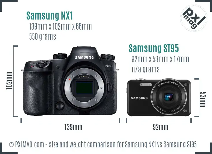 Samsung NX1 vs Samsung ST95 size comparison Samsung NX1 vs Samsung ST95 size comparison