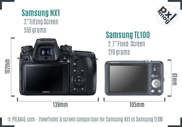 Samsung NX1 vs Samsung TL100 Screen and Viewfinder comparison