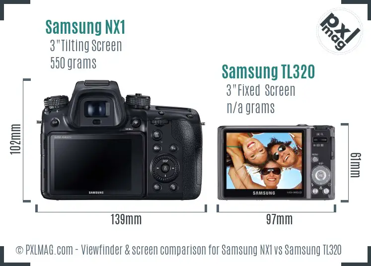 Samsung NX1 vs Samsung TL320 Screen and Viewfinder comparison
