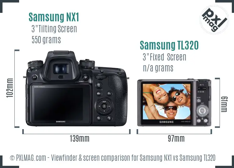 Samsung NX1 vs Samsung TL320 Screen and Viewfinder comparison Samsung NX1 vs Samsung TL320 Screen and Viewfinder comparison