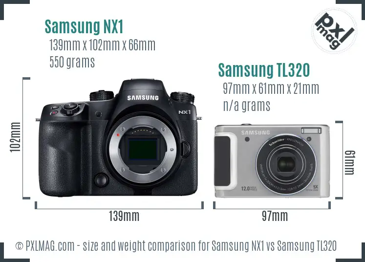 Samsung NX1 vs Samsung TL320 size comparison Samsung NX1 vs Samsung TL320 size comparison