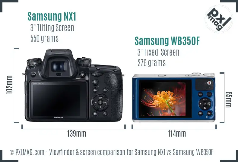 Samsung NX1 vs Samsung WB350F Screen and Viewfinder comparison