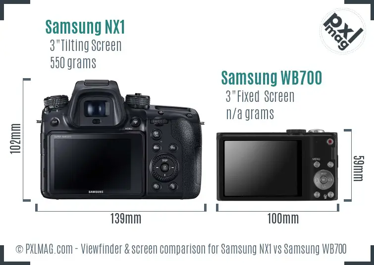 Samsung NX1 vs Samsung WB700 Screen and Viewfinder comparison