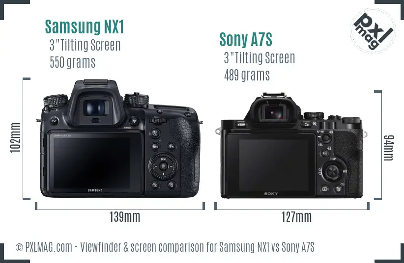 Samsung NX1 vs Sony A7S Screen and Viewfinder comparison
