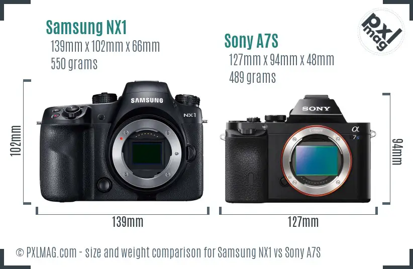 Samsung NX1 vs Sony A7S size comparison