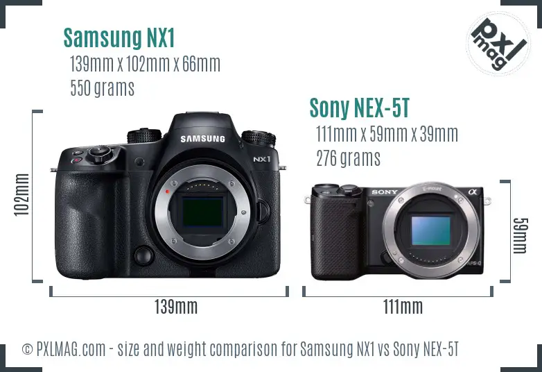 Samsung NX1 vs Sony NEX-5T size comparison