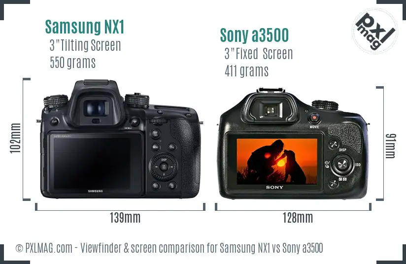 Samsung NX1 vs Sony a3500 Screen and Viewfinder comparison