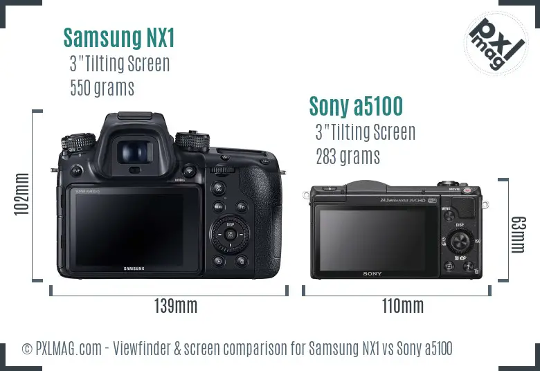 Samsung NX1 vs Sony a5100 Screen and Viewfinder comparison