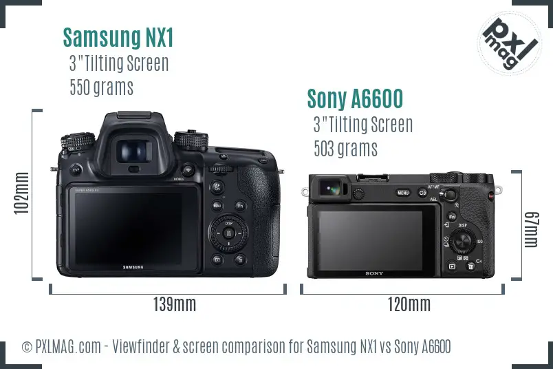 Samsung NX1 vs Sony A6600 Screen and Viewfinder comparison