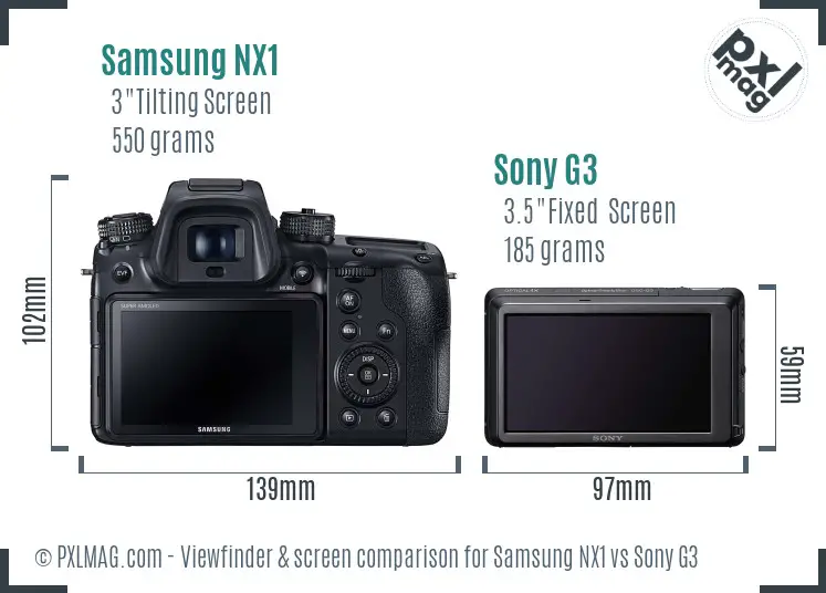 Samsung NX1 vs Sony G3 Screen and Viewfinder comparison